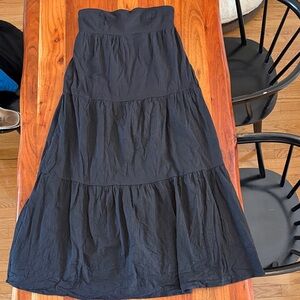 Princess Polly Black Strapless Tiered Maxi Dress